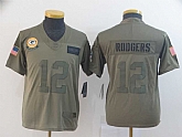 Youth Nike Packers 12 Aaron Rodgers 2019 Olive Salute To Service Limited Jersey